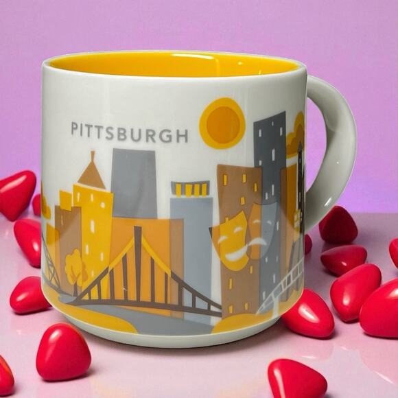 Starbucks 2015 PITTSBURGH PA You Are Here Collection 14oz Coffee Mug EUC - Picture 1 of 7